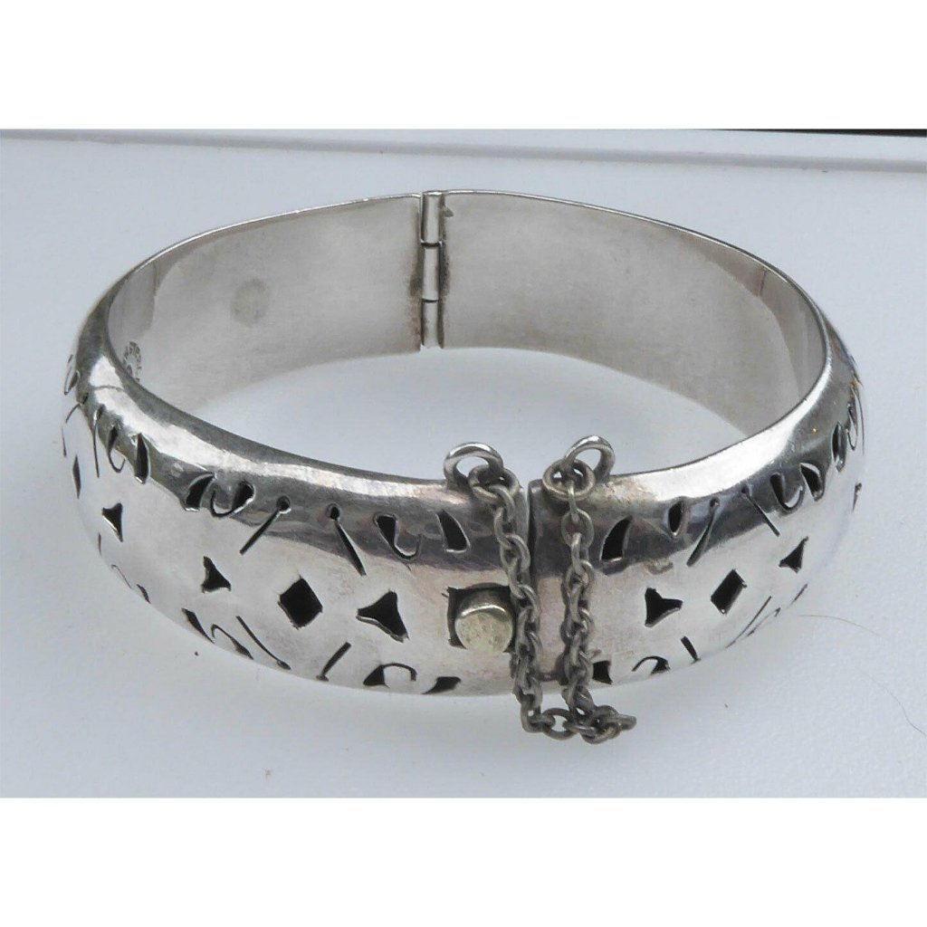 Vintage Mexican Sterling Silver Bracelet With Cutout Design